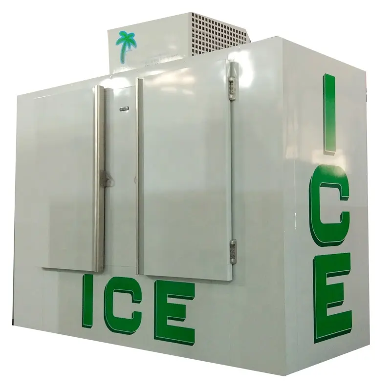 Upright 2 Solid Doors Commercial Stainless Steel Ice Cooler With Stand Large Ice Freezer Refrigerator