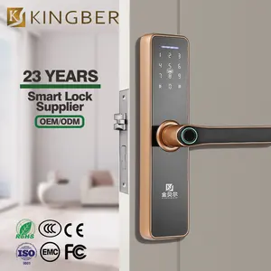 Household keyless smart door lock with biometric identification wifi digital fingerprint smart door lock