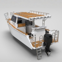 Cabin cruiser australien de 8 m avec hardtop extensible, bateau de pêche en aluminium à coque profonde, moteur hors-bord, divertissement et loisirs