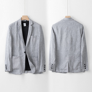 <span class=keywords><strong>Blazer</strong></span> décontracté pour <span class=keywords><strong>homme</strong></span> en <span class=keywords><strong>lin</strong></span> 100% style Old Money italien, coupe ample et légère, idéal pour le travail et les trajets quotidiens printemps/été - Product Image 6