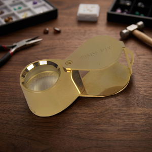 Lupa de Joyería Dorada de Lujo 10x 18mm S-135 C, Lupa de Bolsillo con Lente de Cristal Óptico, Herramienta de Valoración de Gemas y Oro - Product Image 2