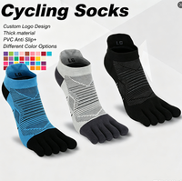 Chaussettes de cyclisme en coton personnalisées à cinq doigts, respirantes, à séchage rapide, avec soutien de la voûte plantaire, anti-ampoules, pour la course et le vélo, vente en gros