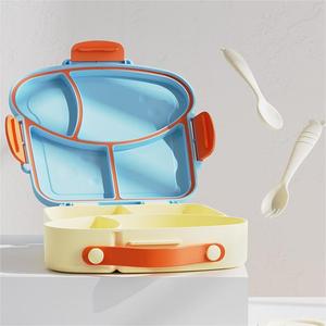 Chất lượng cao màu Hồng Cô Gái 'phim hoạt hình Bento hộp cơm 4 ngăn khay lò vi ba chịu nhiệt độ cao nước sốt dễ thương - Product Image 4