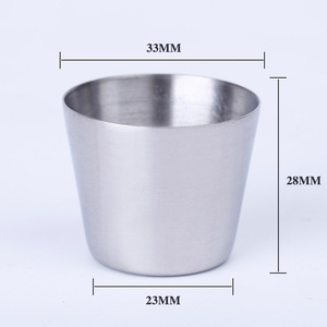 Mini tasse en acier inoxydable 33X23X28mm, tasse mince portable pour boire de la bière - Product Image 1
