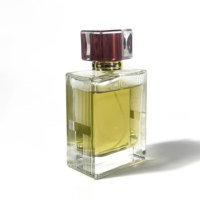 Flacon de parfum rectangulaire élégant personnalisé par le fabricant, transparent, pour emballage d'épices, flacon de parfum vide 100 ml
