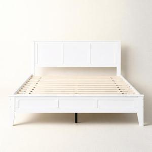 Built To Last Modern White MDF <b>Bed</b> Frame With 12 <b>Slat</b> Support <b>Bed</b> And Eco-Friendly Painted Platform <b>Bed</b> For Bedroom - Product Image 5