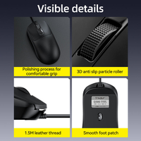 T-WOLF G580 Penjualan Panas OEM Mouse Kabel USB Optik untuk PC Laptop Bisnis Kantor Rumah Aksesoris Komputer Harga Murah