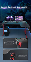 Nouveau design professionnel bureau d'ordinateur en forme de L vente à chaud grande table d'angle d'écriture RVB lumière LED meilleur bureau de jeu