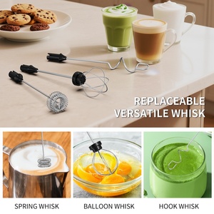 Custom <b>Usb</b> Electric Milk Frother Rechargeable Milk Frother Stainless Steel Coffee Frother with 3 <b>Mixers</b> 3 Speeds - Product Image 6
