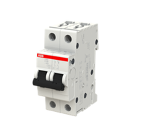 Protector de Cortocircuito MCB ABB S202-C50 50A 2P de Grado Industrial, Mini Interruptor Automático para Proyectos de Ingeniería Eléctrica