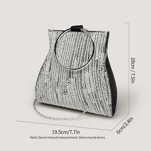 Sac de soirée promotionnel de qualité supérieure, pochette de soirée avec perles et strass, poignée ornée de strass - Product Image 6