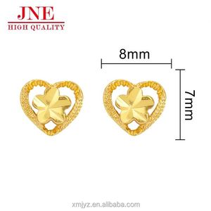 En los pendientes de viento 18K 24K chapado en oro Corazón de amor y florecido tienen temperamento fresco y personalidad coreana <span class=keywords><strong>Wild</strong></span> Net Red - Product Image 4