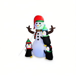 Muñeco de Nieve y Pingüino Inflables de Navidad de 5.9 Pies con Luces LED, Decoración Navideña para Jardín Exterior, Decoración Inflable de Invierno para Jardín - Product Image 1