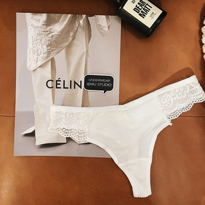 Culotte string en <span class=keywords><strong>coton</strong></span> biologique de haute qualité Sexy sans couture sport <span class=keywords><strong>Tanga</strong></span> dentelle respirant Style quotidien taille XL/une impression disponible - Product Image 6