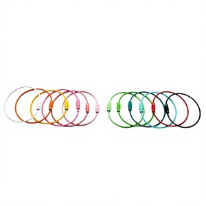 YIWANG Colorful Coated 150MM Stainless Steel Screw Lock Wire Rope Cable Keychain <b>Loops</b> - Product Image 1