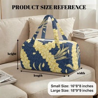 Tas Duffel Perjalanan Berlapis dengan Motif Bunga Ringan dan Elegan, Dilengkapi Resleting dan Pegangan, untuk Perjalanan Akhir Pekan