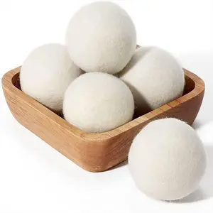 New Zealand Natural Wool Dryer Balls Custom Logo Wholesale Organic Fabric Reduces Wrinkle Adsorption Static for Dry Cleaning