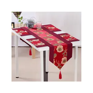 Bruiloft Decoratie Handgemaakte Zijden Jacquard Tafelloper