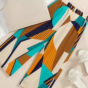 Set di abbigliamento per ragazze all'aperto completo Casual per bambini <span class=keywords><strong>pantaloni</strong></span> lunghi a maniche corte - Product Image 2