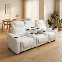 Bequem wohnzimmer arm echtes echtes leder sofa-set mit funktionen elektrischer liege möbel stühle-set