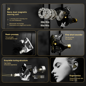 ND หูฟังมอนิเตอร์แบบ In-Ear รุ่นใหม่<span class=keywords><strong>001</strong></span>, 1DD + 4BA เทคโนโลยีผสมหูฟังไฮไฟมีสาย3.5มม. ที่อุดหูเรซินสำหรับเล่นเกมกีฬา - Product Image 3