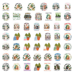48 Pezzi/Confezione Adesivi in Vinile Serie Animali Cartoon per Amanti delle Piante - Product Image 2