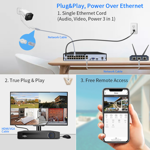 Hiseeu 4K 16CH POE NVR H.265 Grabador de vídeo de seguridad y vigilancia para cámara CCTV IP 1080P/3MP/4MP/5MP/8MP/4K H5NVR-P-16 Onvif N - Product Image 4