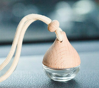 Bouteille de parfum vide pour voiture, 6ml 10ml, design unique, avec bouchon en bois, à suspendre, diffuseur de parfum pour voiture