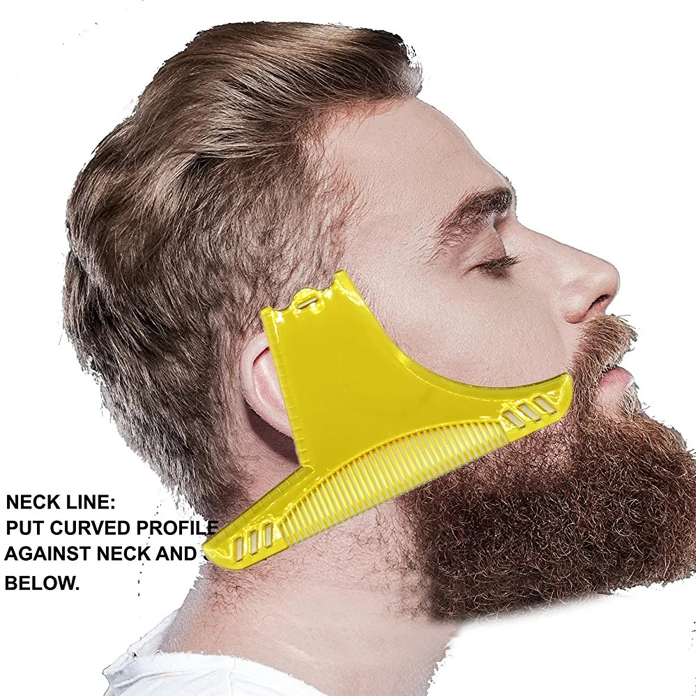 दाढ़ी लाइन को आकार देने टेम्पलेट Neckline शेविंग गाइड सिर के मध्य में दाढ़ी बाल शेपर को आकार देने उपकरण सेट के लिए सेट आदमी पिता दिवस उपहार