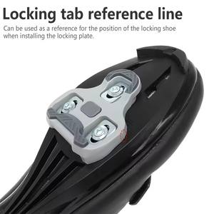 Pédales de vélo de route à <span class=keywords><strong>clip</strong></span> autobloquant 0/4,5/9 degrés en TPU, couleur noir/rouge, compatibles avec les chaussures de vélo - Product Image 2