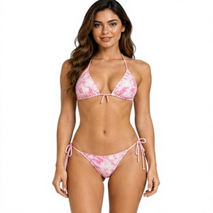 Ensemble bikini pailleté pour femme, maillot de bain trois pièces asymétrique à une épaule, haut rembourré, ensemble de plage, mode estivale, tenue de bain et de plage - Product Image 1