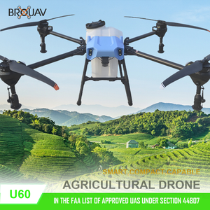 Drone agricole BROUAV U60 50L à charge utile lourde, pulvérisateur agricole UAV, drone de pulvérisation de cultures à grande capacité - Product Image 1