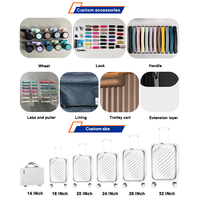 Ensemble de 6 valises rigides en PP, design durable, roues silencieuses, tendance, pour un voyage facile – Vente en gros fabricant