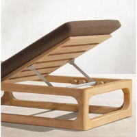 Chaise longue d'extérieur en teck haut de gamme pour piscine, hôtel, patio, lit de soleil en bois, transat de jardin, design moderne avec coussins