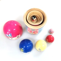 Cadeau de Noël de poupée imbriquée colorée pour enfants russes en bois de Lotus personnalisé