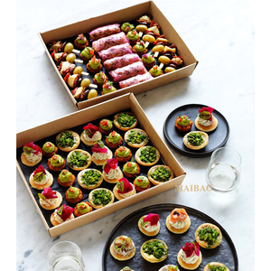 Personnalisé grand écologique kraft carton <span class=keywords><strong>brunch</strong></span> pâturage boulette de viande restauration <span class=keywords><strong>plateau</strong></span> <span class=keywords><strong>plateau</strong></span> à <span class=keywords><strong>emporter</strong></span> emballage alimentaire boîtes à lunch - Product Image 2