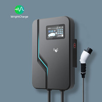 Cargador de Pared para Vehículos Eléctricos Listo para Enviar, Estación de Carga Inteligente de 7KW AC, OEM CE TUV WiFi RFID Tipo 2, Control por Aplicación, Pantalla LCD, WrightCharge