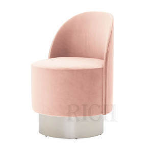 Silver Circular Base <strong>Occasional</strong> <strong>Chair</strong> Modern Nordic Living Room Luxury Lounge <strong>Chair</strong> <strong>pink</strong> Velvet Swivel Accent <strong>Chair</strong> - Product Image 1