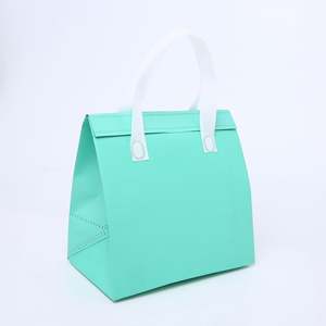 Sac isotherme pour déjeuner, portable, jetable, imperméable, pliable, avec fermeture éclair, motif lettres, non tissé, pour l'extérieur - Product Image 1