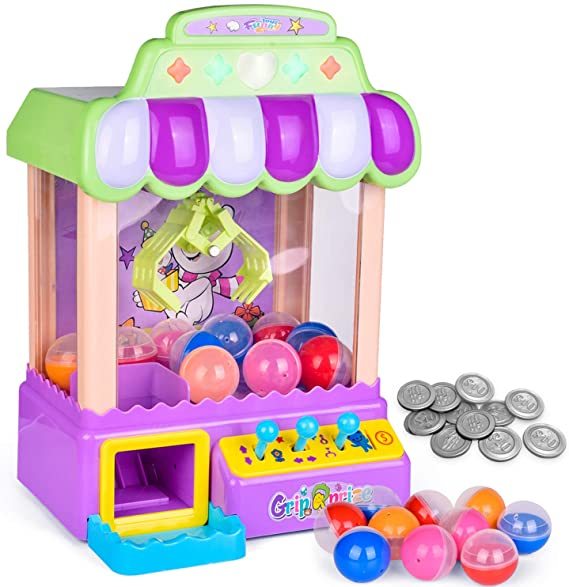 FUN LITTLE CANDY TOYS Mini Claw Machine Game Toy With Light and Sounds Electronic Claw Toy Candy Grabber Machine