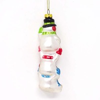 Usine en gros verre soufflé ornements de Noël décoration de tête de bonhomme de neige mignon
