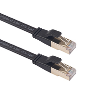 Bochara chapado en oro plano Cat8 Ethernet Rj45 Cable macho a macho multiblindado para enrutador de módem red LAN 50cm 1M 1,8 m 3m