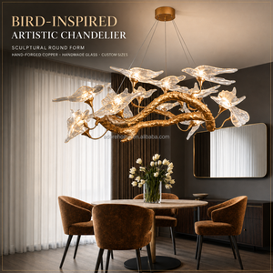 Lampadario Moderno Creativo a Forma di Rondine, Lampada a Forma di Uccello, Struttura Personalizzata in Rame e Alluminio, per Soggiorno, Scale, Hall di Hotel - Product Image 1