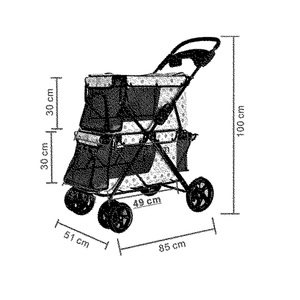 Cặp Song Sinh Pet Cat Carrier Xe Đẩy Gấp Đôi Xe Đẩy Kéo Xe Bốn Bánh Sốc Chó Vận Chuyển Túi Du Lịch - Product Image 6
