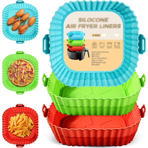 Revestimientos de Silicona para Freidora de Aire Cuadrada, Ecológicos, Resistentes al Calor, Fáciles de Limpiar, Accesorios de Cesta de Silicona de Grado Alimenticio - Product Image 1