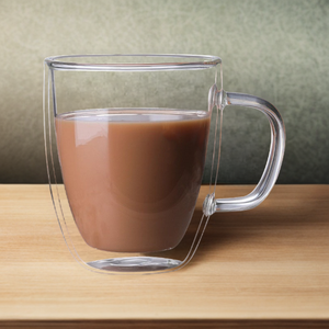 New Design 350ml 500ml Round Bottom Thickened Double Wall Insulated Tropical Handle Coffee <strong>Glass</strong> <strong>Cup</strong>