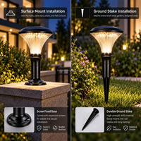 Lampadaire solaire de jardin pour villa, éclairage extérieur à piquet, étanche IP65, avec capteur de lumière LED pour allée, chemin d'accès et patio