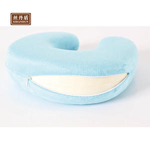 Oreiller de voyage en mousse à mémoire de forme Sidandun en forme de U, bleu clair, 28x28x8cm, soutien pour les personnes âgées - Product Image 1