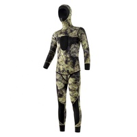 3mm Colorful Camo Red Néoprène 2 pièces Spearfishing Camouflage Mens Hooded Open Cell Diving Wetsuit