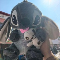Nouveau jouet en peluche chat noir et gris en coton PP cousu, anti-stress, cadeau d'anniversaire pour enfants, poupée pour machine à griffes, vente chaude